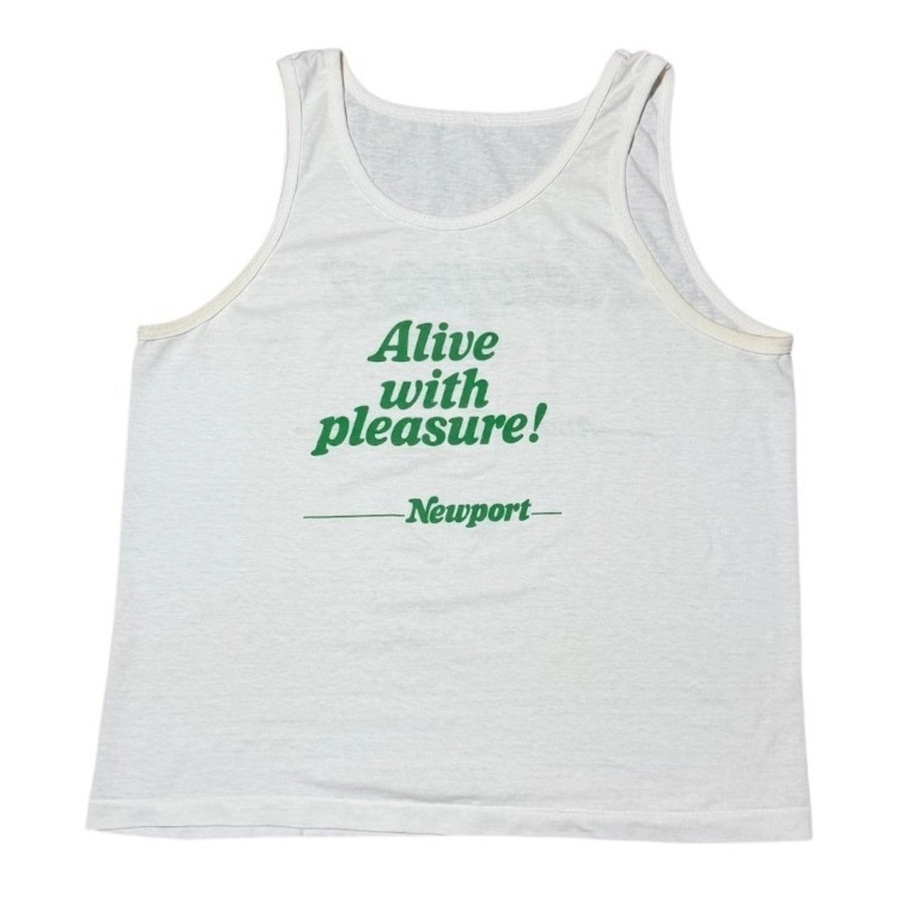 Vintage 80s Newport Cigarette Alive With Pleasure Smoking Promo Graphic Tank Top